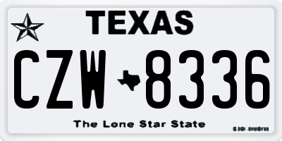 TX license plate CZW8336