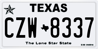 TX license plate CZW8337