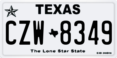 TX license plate CZW8349