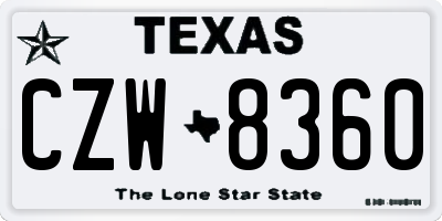TX license plate CZW8360