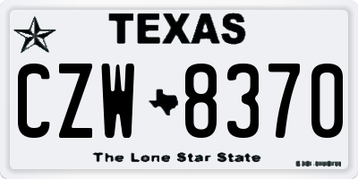 TX license plate CZW8370