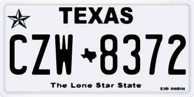 TX license plate CZW8372