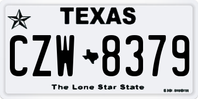 TX license plate CZW8379