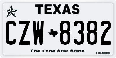 TX license plate CZW8382