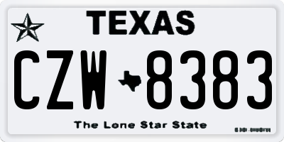 TX license plate CZW8383