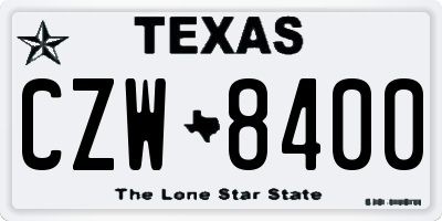 TX license plate CZW8400