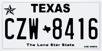 TX license plate CZW8416