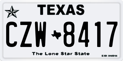 TX license plate CZW8417