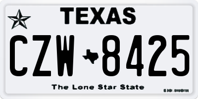 TX license plate CZW8425