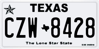 TX license plate CZW8428