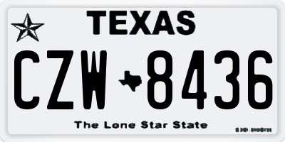 TX license plate CZW8436