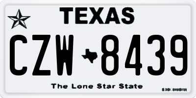 TX license plate CZW8439