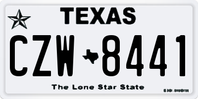 TX license plate CZW8441