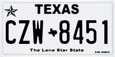 TX license plate CZW8451
