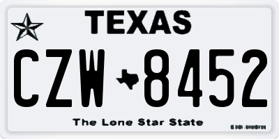 TX license plate CZW8452
