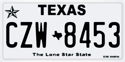 TX license plate CZW8453