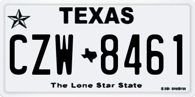TX license plate CZW8461