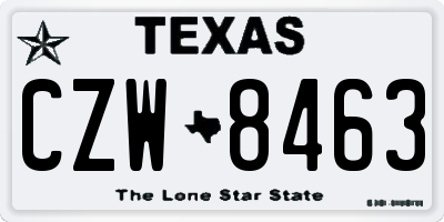 TX license plate CZW8463