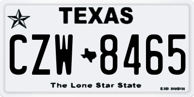 TX license plate CZW8465