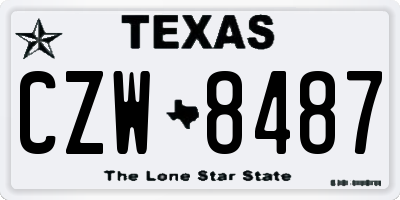 TX license plate CZW8487