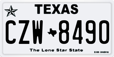 TX license plate CZW8490