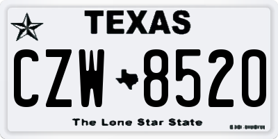 TX license plate CZW8520