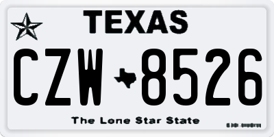 TX license plate CZW8526