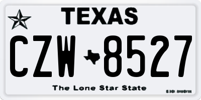 TX license plate CZW8527