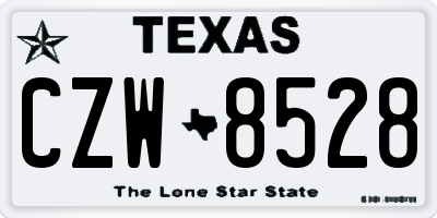 TX license plate CZW8528