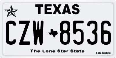 TX license plate CZW8536
