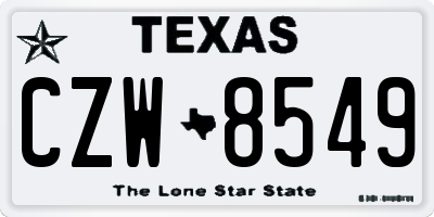 TX license plate CZW8549