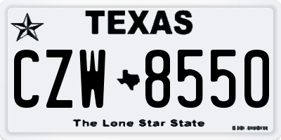 TX license plate CZW8550
