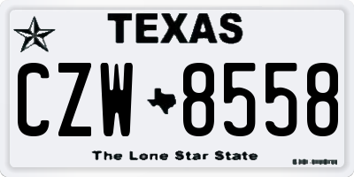 TX license plate CZW8558