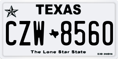 TX license plate CZW8560