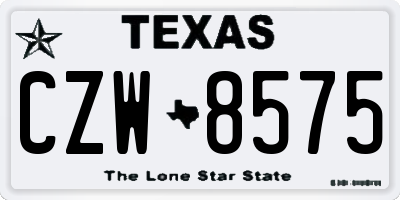 TX license plate CZW8575