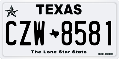 TX license plate CZW8581