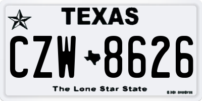 TX license plate CZW8626
