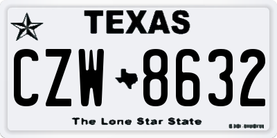 TX license plate CZW8632