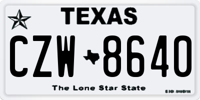 TX license plate CZW8640