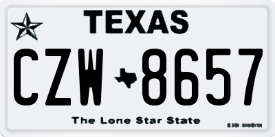TX license plate CZW8657