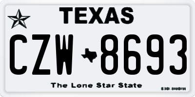TX license plate CZW8693