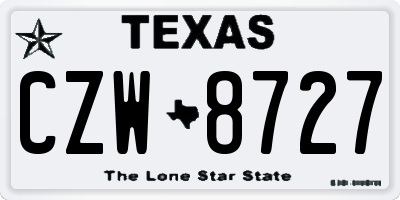 TX license plate CZW8727