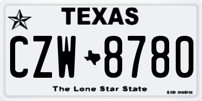 TX license plate CZW8780