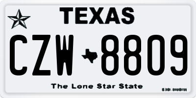 TX license plate CZW8809