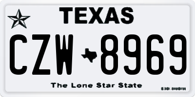TX license plate CZW8969
