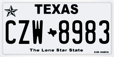 TX license plate CZW8983