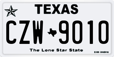 TX license plate CZW9010