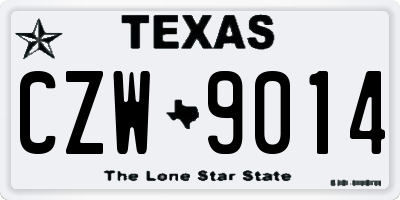 TX license plate CZW9014