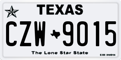 TX license plate CZW9015