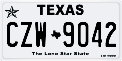 TX license plate CZW9042